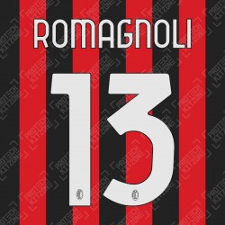 Romagnoli 13 (Official AC Milan 2020/21 Home / Third Club Name and Numbering)